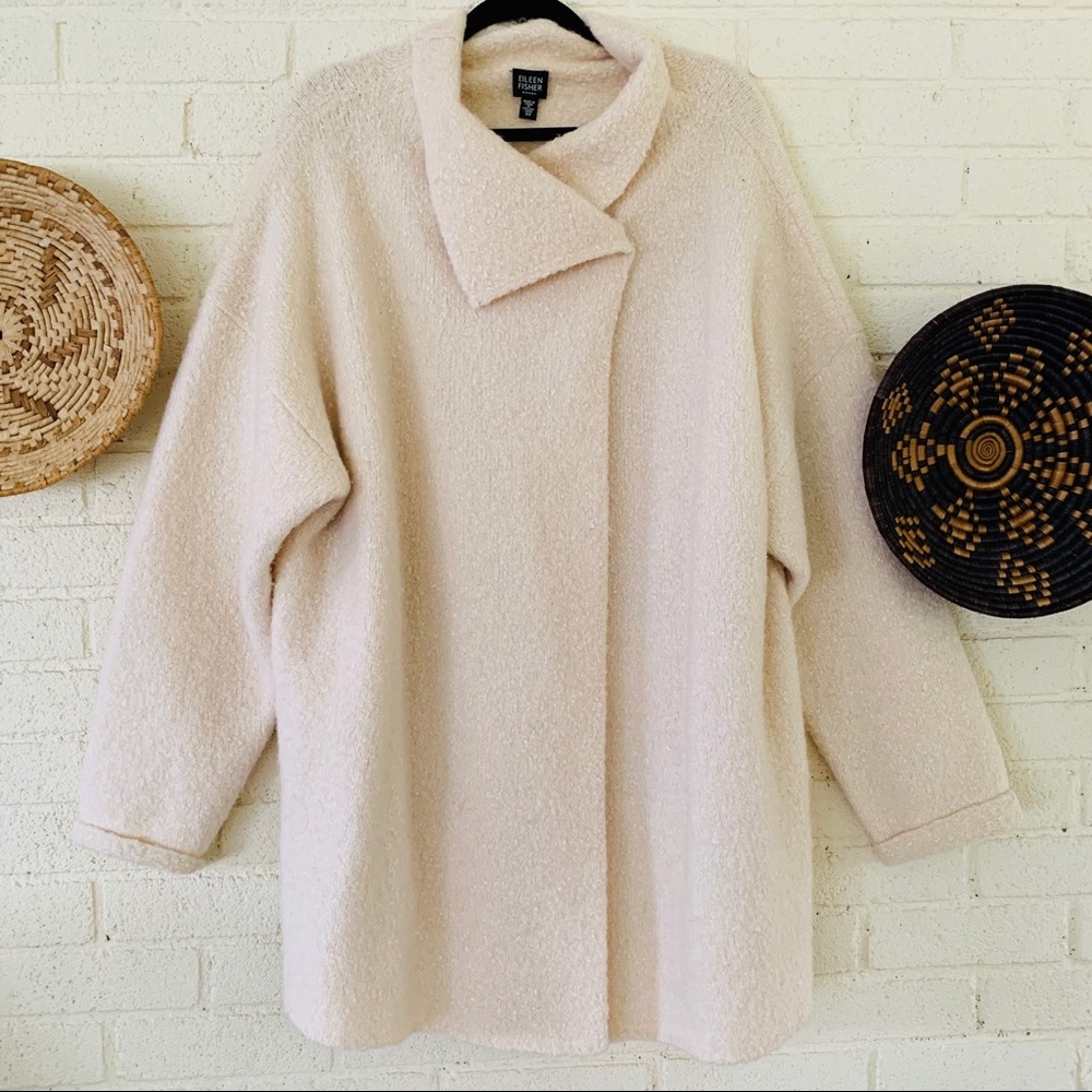 Eileen Fisher Alpaca Asymmetrical Wrap Sweater